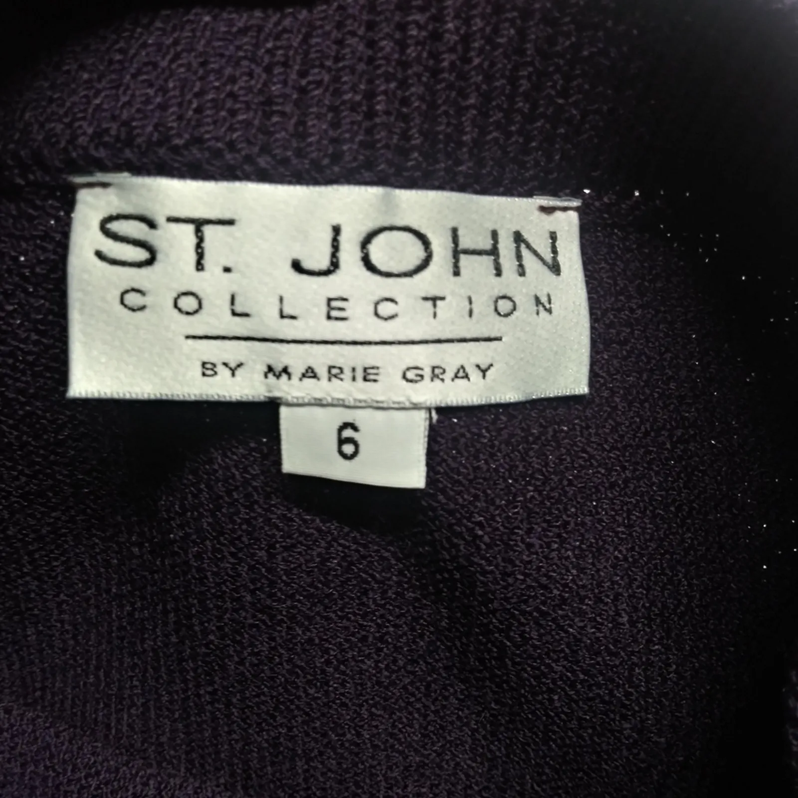 ST JOHN Vintage Eggplant Purple Santana Knit Midi Pencil Skirt Size 6 - Image 3