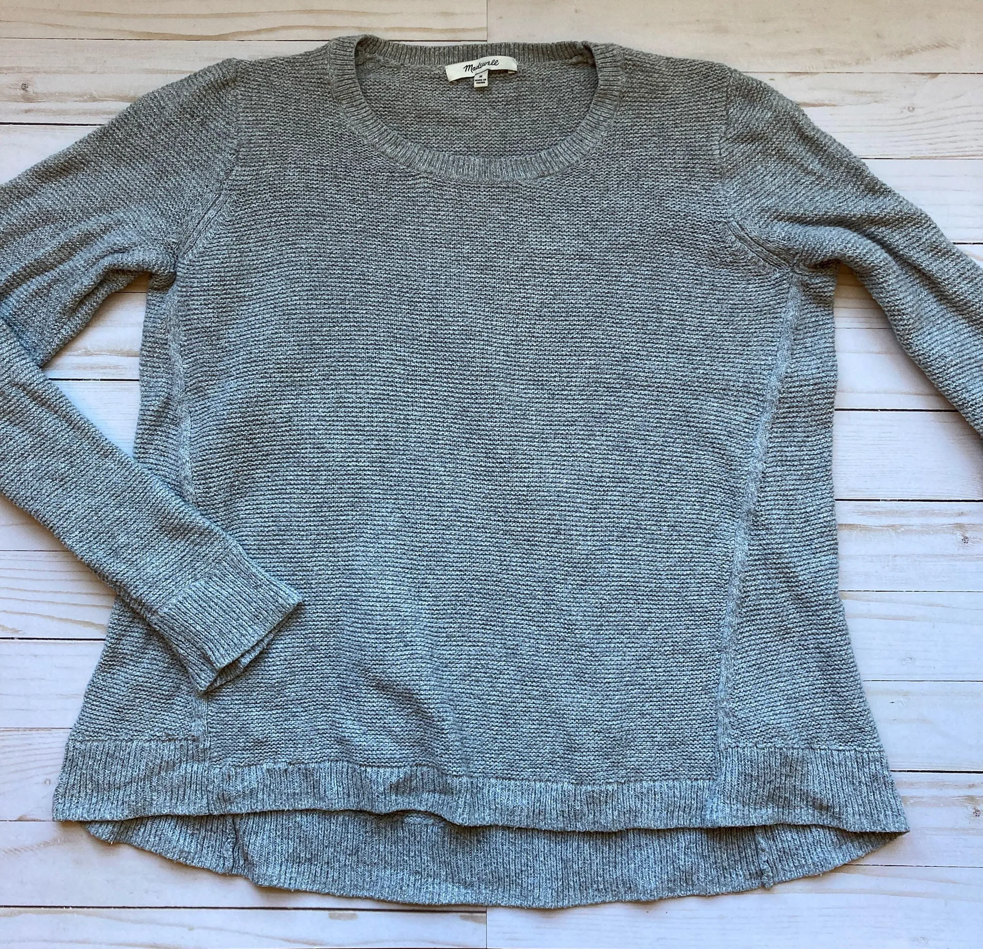 Gray Riverside Textured Knit Sweater Sz M - Image 3