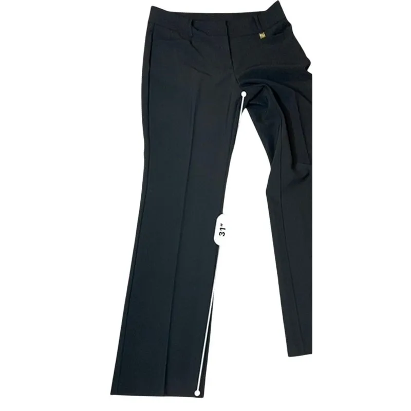 Anne Klein Black Boot Leg Pants Trousers 6 Preppy New Money‎ Minimalist 31" Ins - Image 7