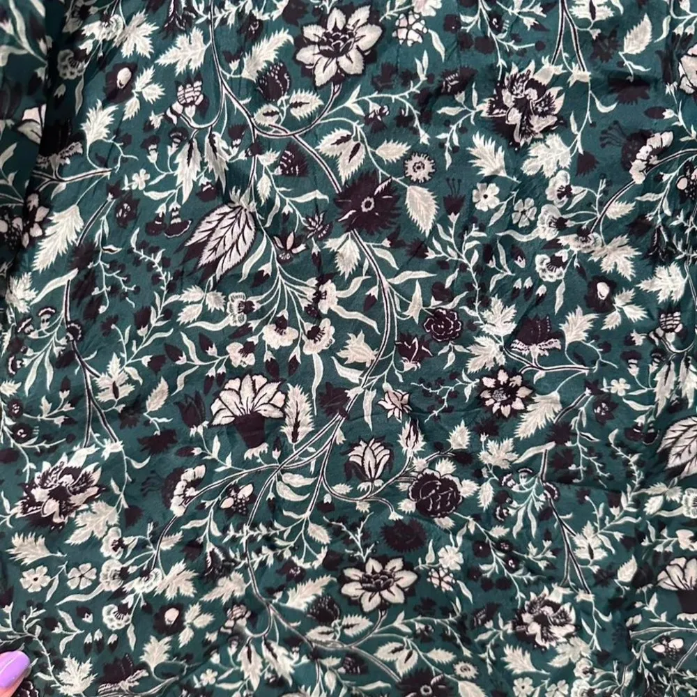 Sundance Green Black Floral‎ Lightweight Flowy Dress Sz Small Petite - Image 5