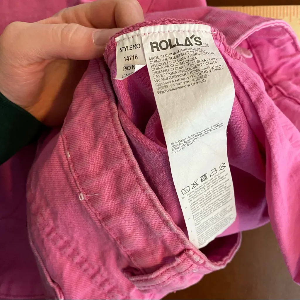 Rolla's Free People Original High Rise‎ Straight Jeans Pink Size 28 fun cute - Image 6