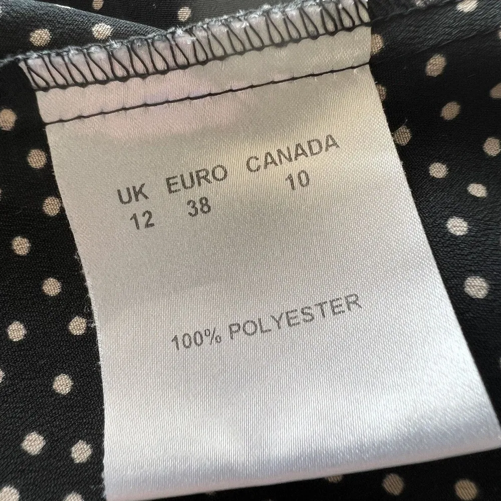 Precis Shirt Womens Polka Dot Button Down Black Size 10 - Image 4