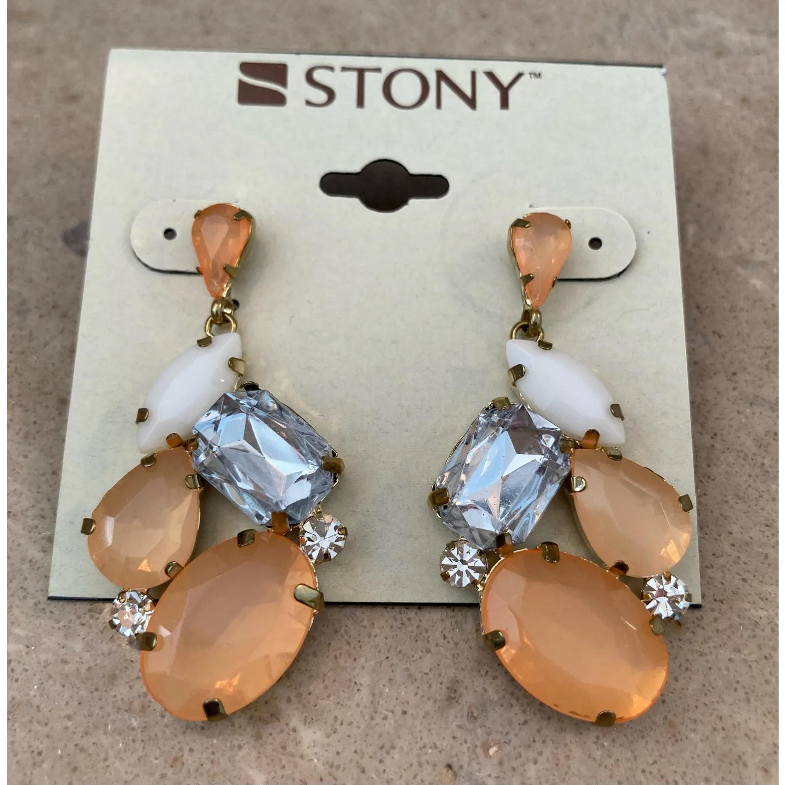 Earrings Peach and White Orange - Image 3