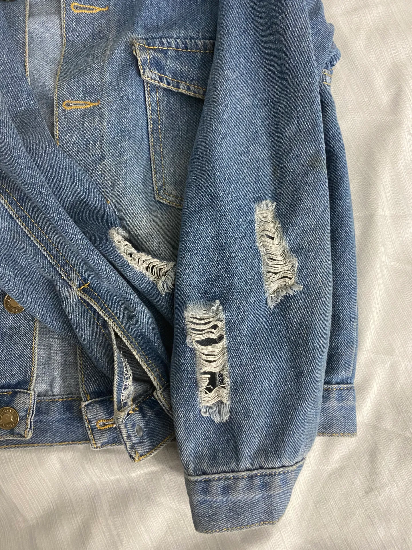 Distressed Denim Jacket - Image 5