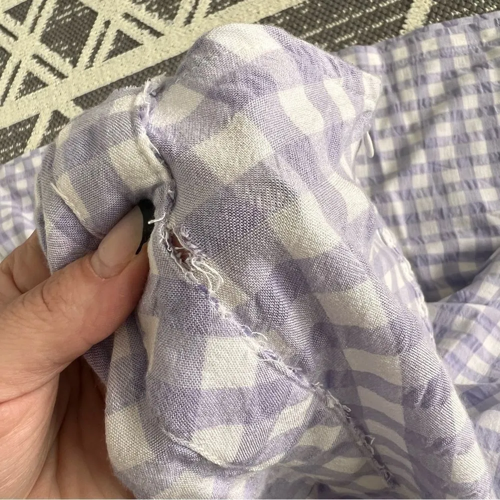 Urban outfitters lavender purple gingham strapless jumpsuit wide leg - Image 5