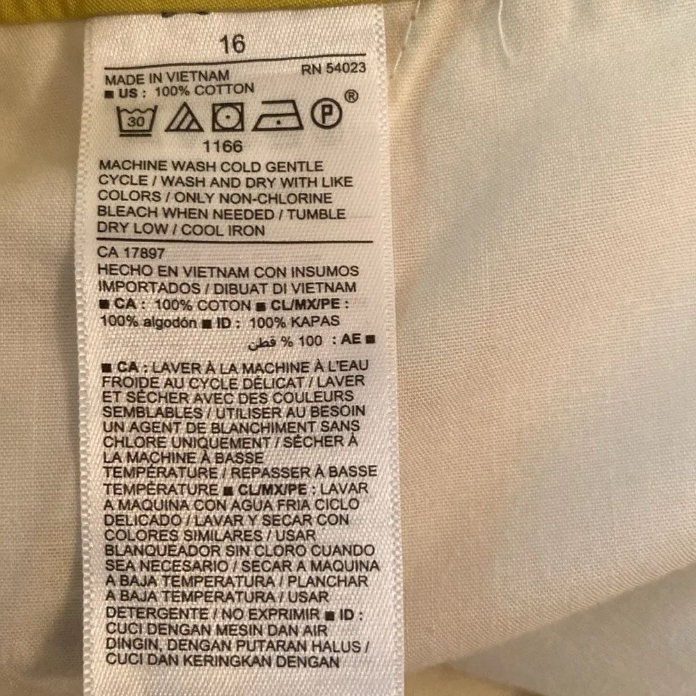 Old Navy Tropical Pineapple Print Cotton Shorts Yellow ‘Out on a Lime’ Size 16 - Image 5