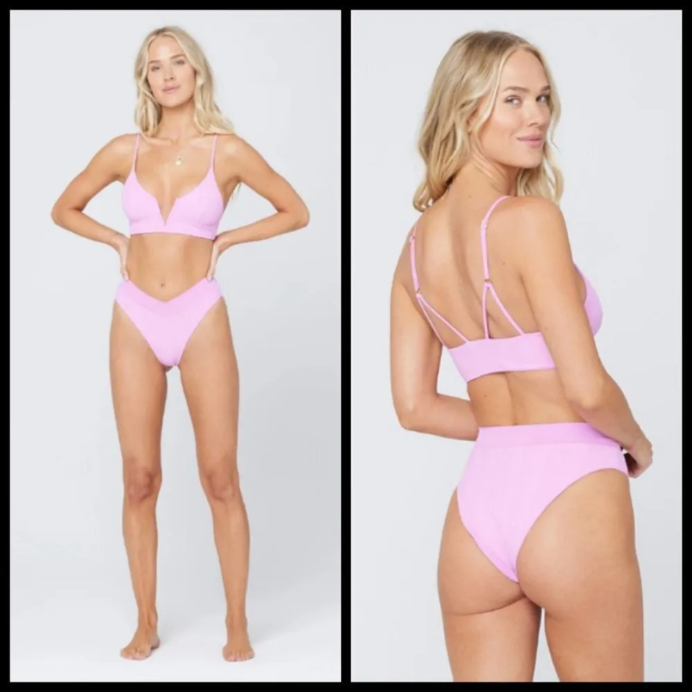 💕LSPACE💕 Ribbed Bikini Set Rosebud Pink XL/L NWT - Image 5