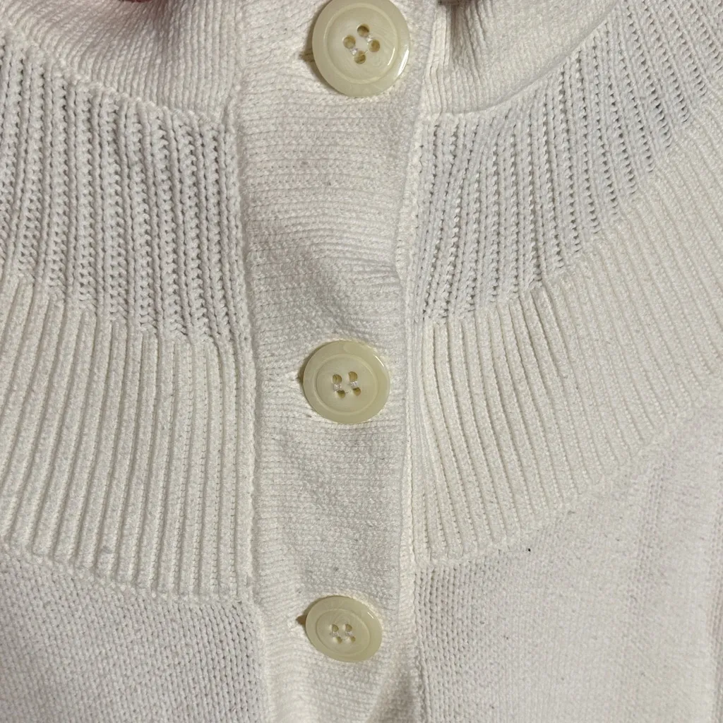 Style & Co. Cream Cardigan with Button Accents Elbow Sleeves Size Medium - Image 4