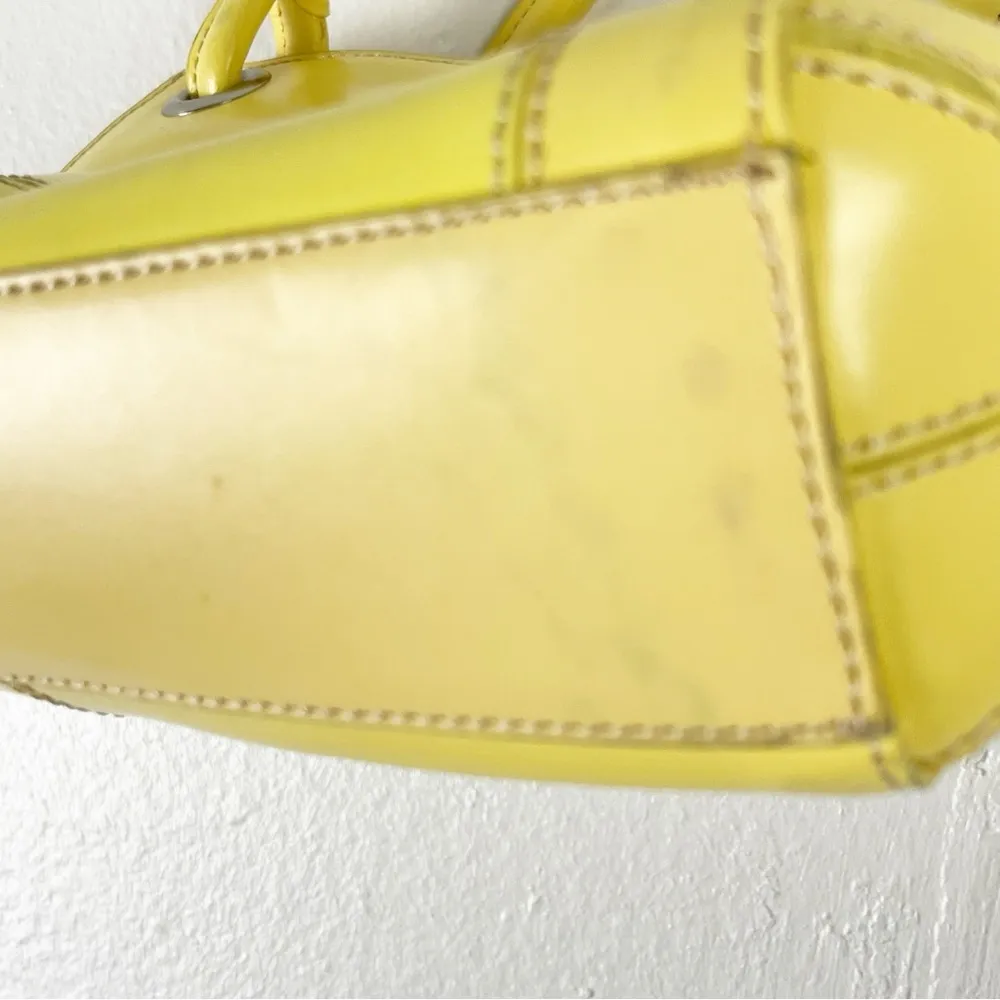 WILSON LEATHER Yellow Genuine Leather Double Straps Zip Closure Shoulder Bag - Image 7