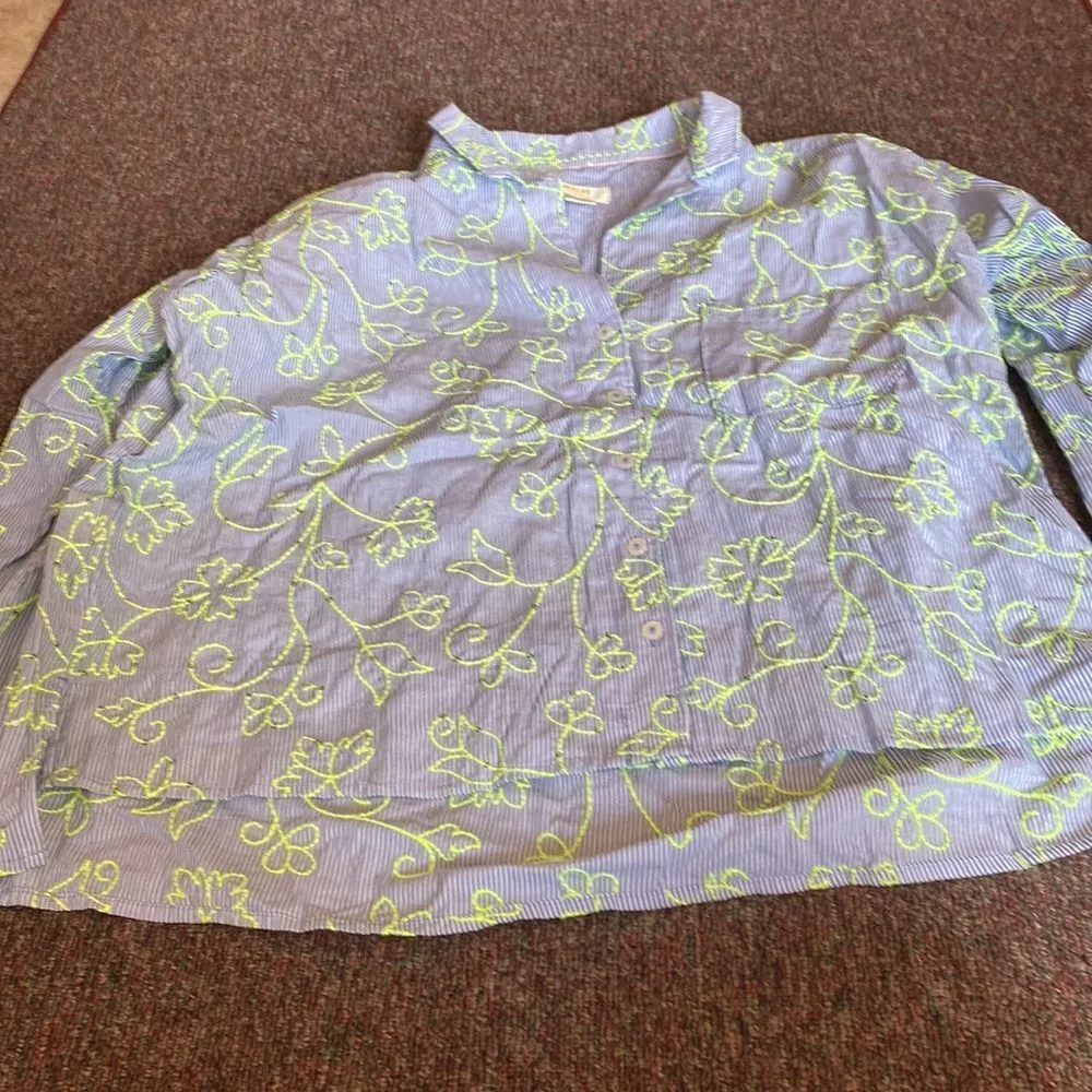 Anthro Maeve embroidered button down 6 - Image 2