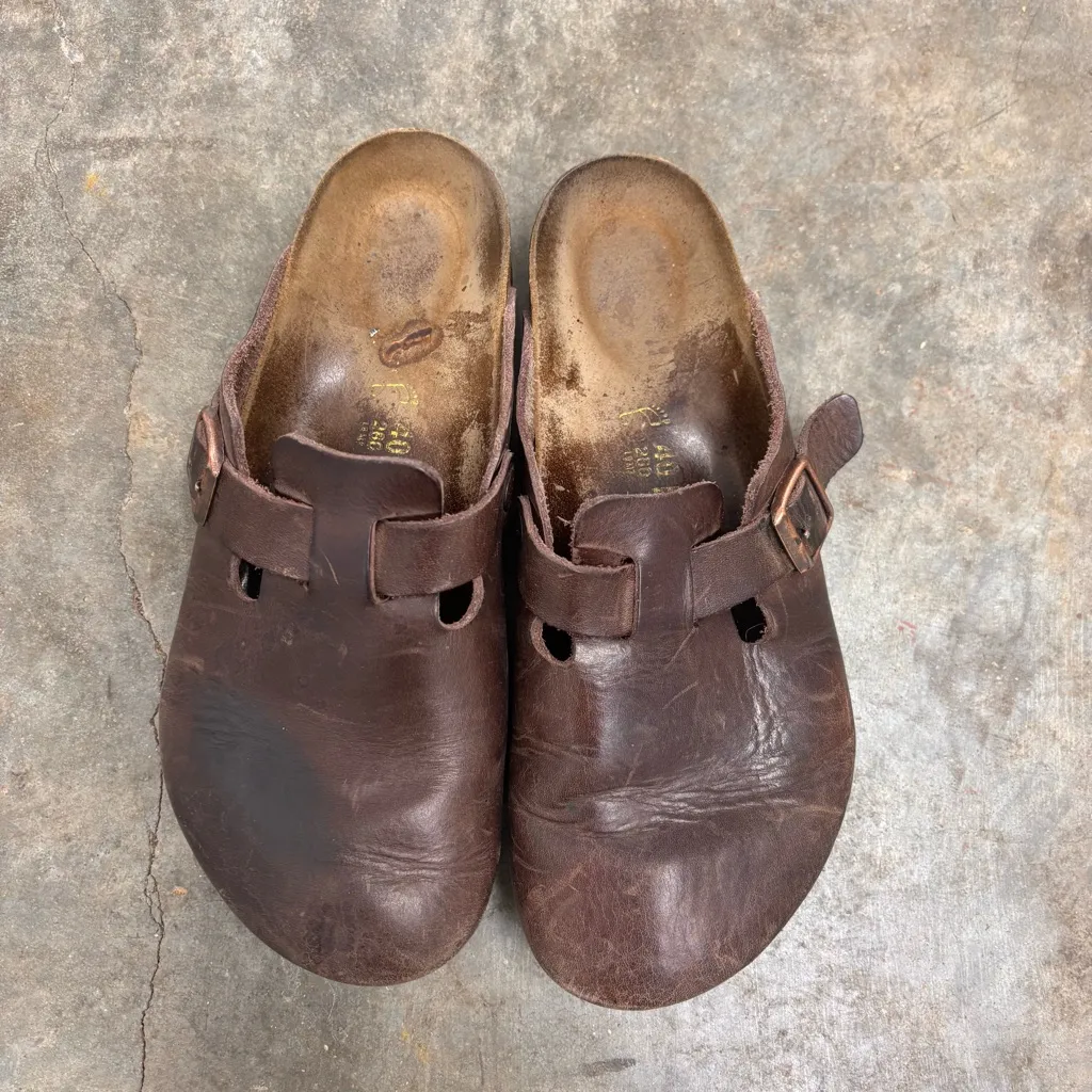 Birkenstock Boston Clogs Oiled Leather Habana Brown Size 40 - Image 8