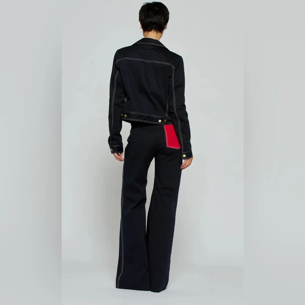 Serena Bute London Flyer trousers with contrast pockets 6 US size 2 New Pants Blue - Image 2