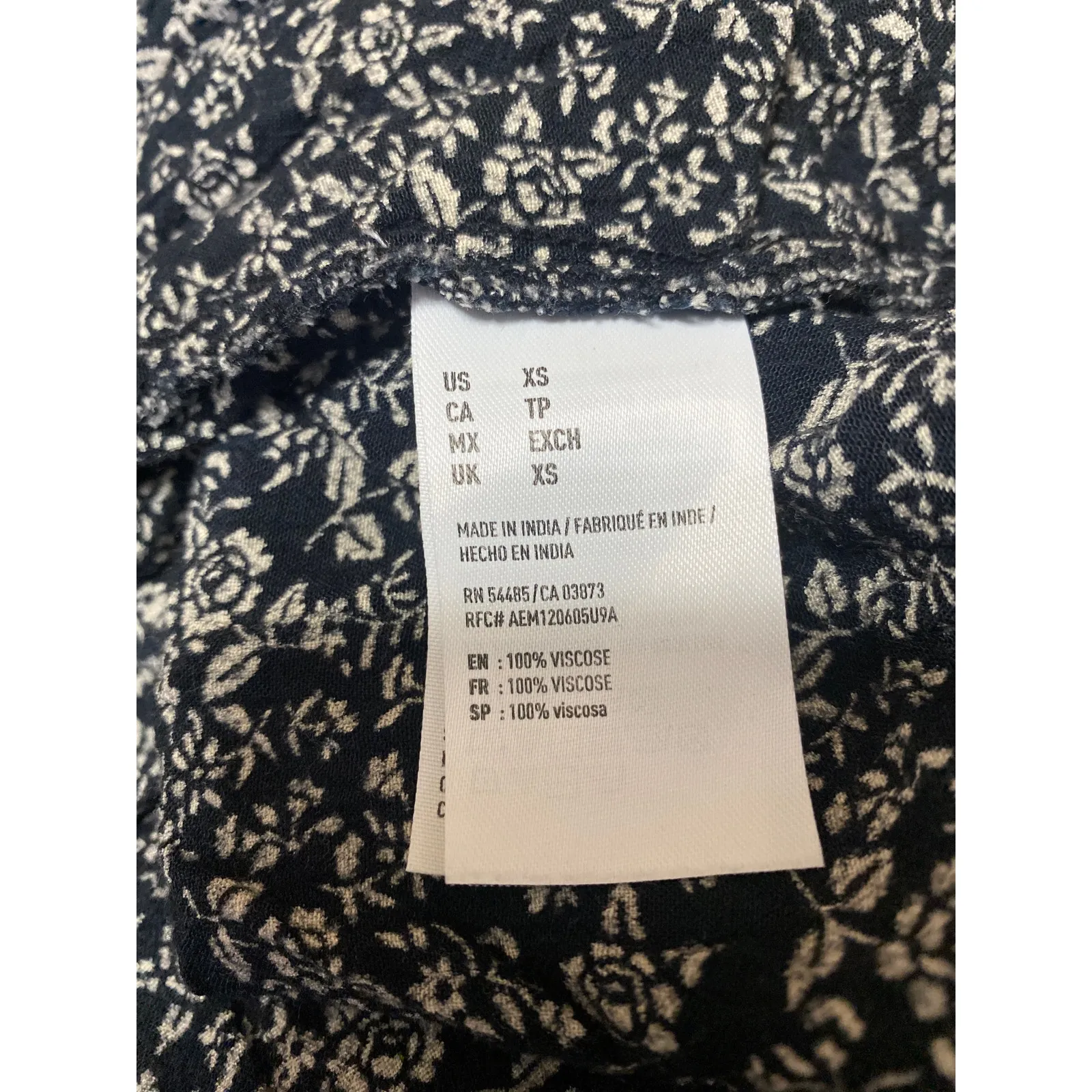 American Eagle Outfitters Black Floral Sleeveless Cami A Line Mini Dress Sz XS - Image 4