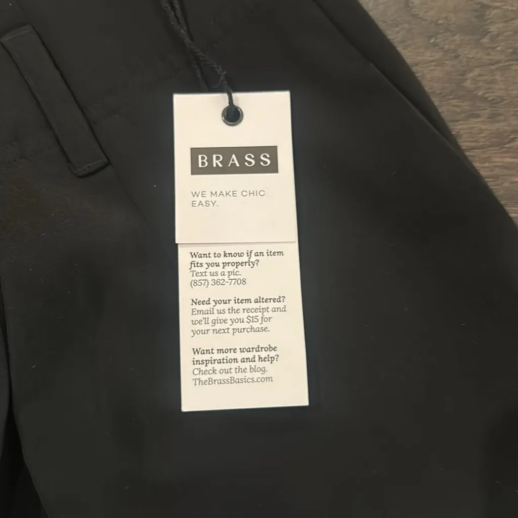 NWT Brass Clothing High Rise Cropped the Ace Pant 24” Sz 8 Black - Image 5