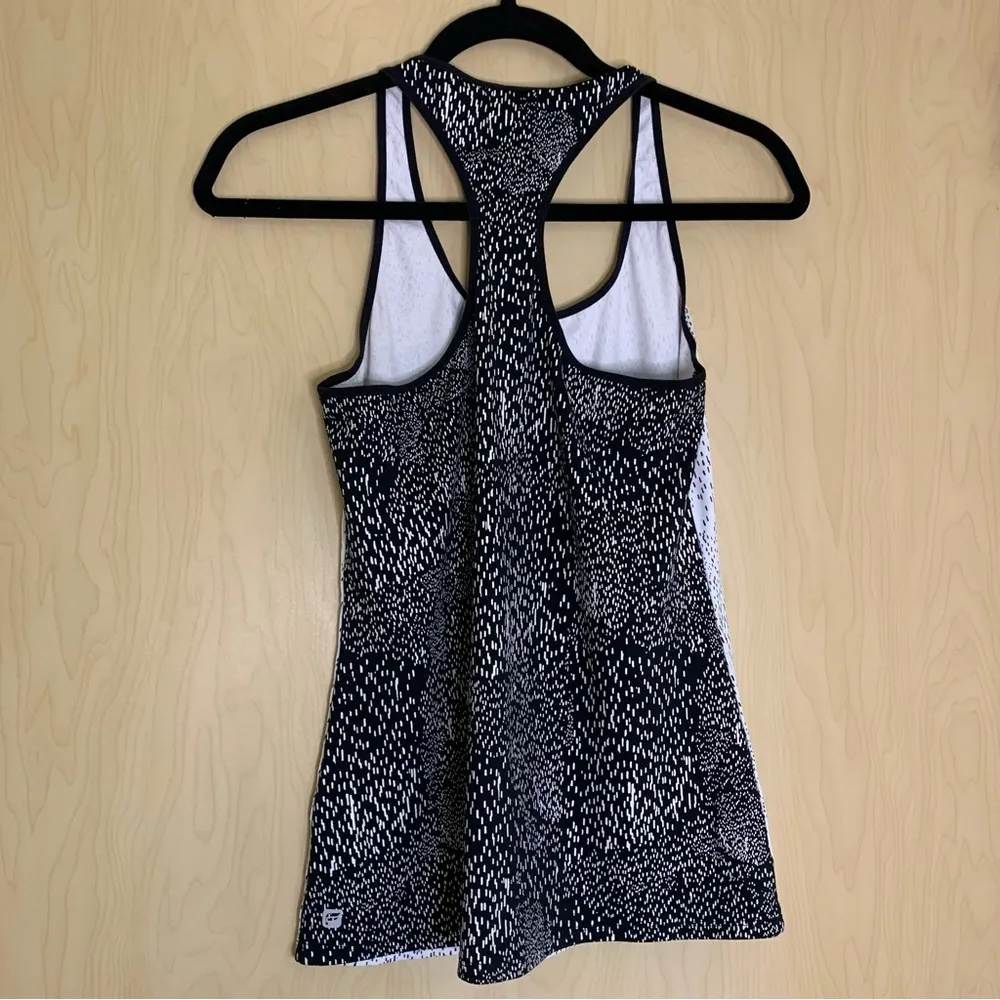Fabletics Eiffel Black White Splatter Racer Back Tank Small - Image 5