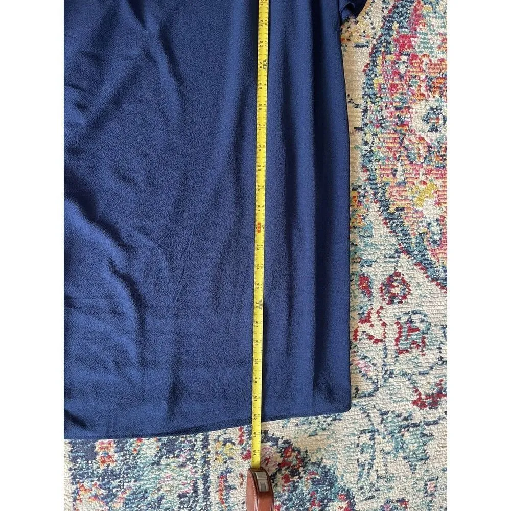 Mlle Gabrielle BLUE Women’s 2X Ruffled Short Sleeve Career Casual Dress NEW - Image 4