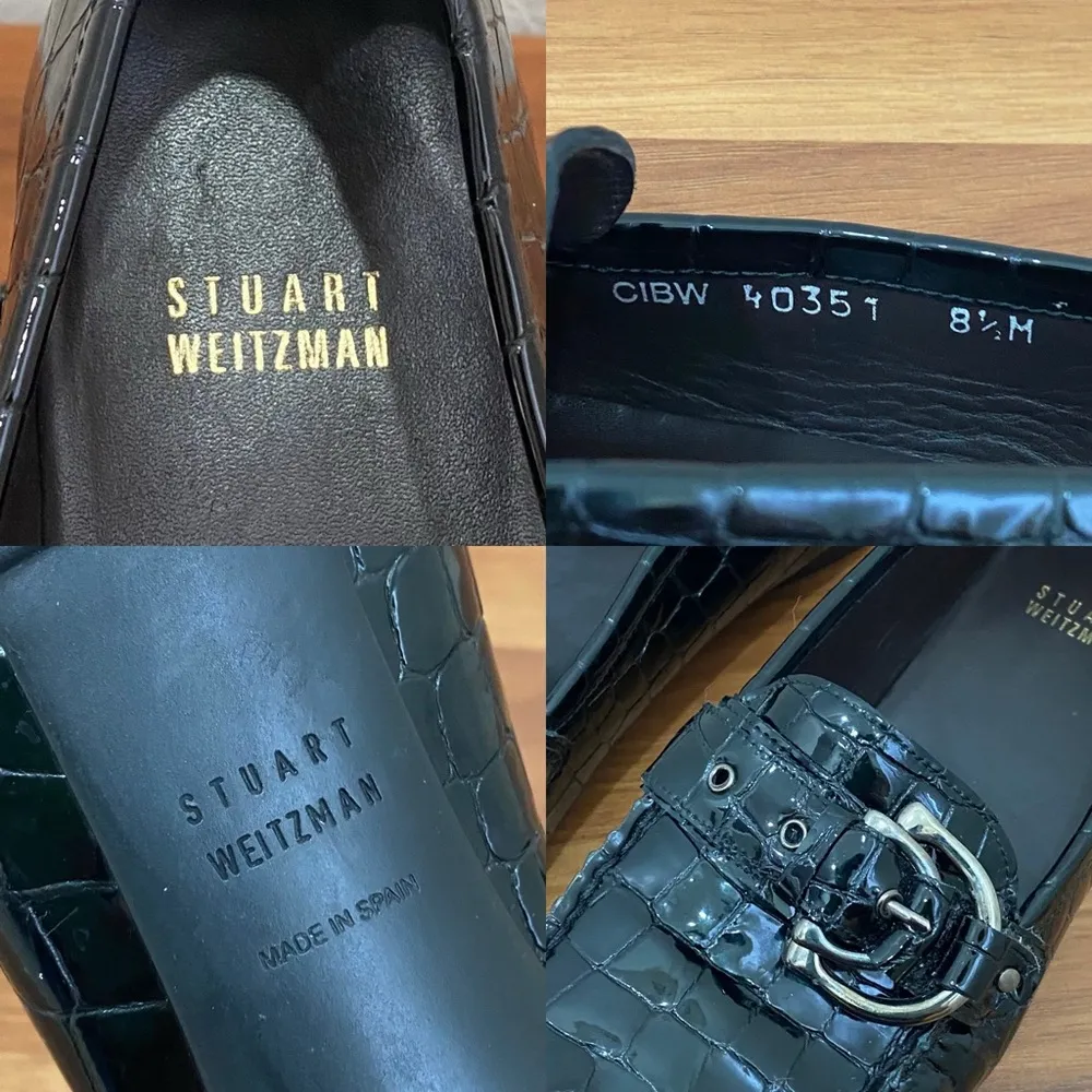 CIBW 40351 Black Croc Patent Leather Buckle Strap Loafers 8.5M - Image 15