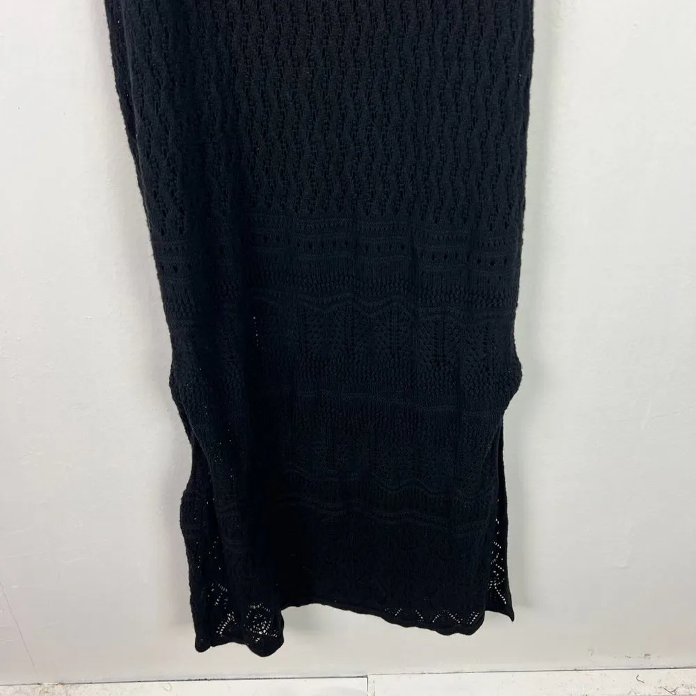 NWT Tahari Sleeveless Crochet Side Slit Bodycon Midi Dress Black Size Medium M - Image 13