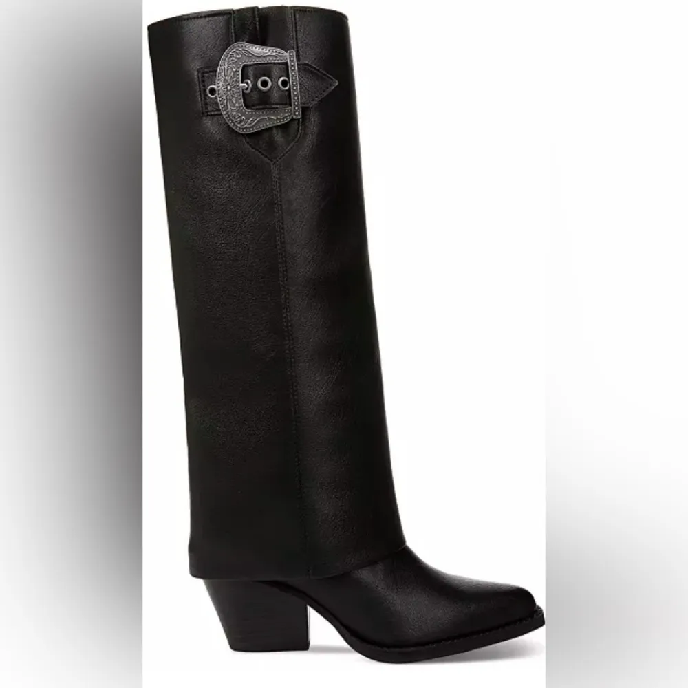 Zodiac Rowena Black Western Knee High Boot Size 9 Foldover Cuff Pointed Toe NWT - Image 7