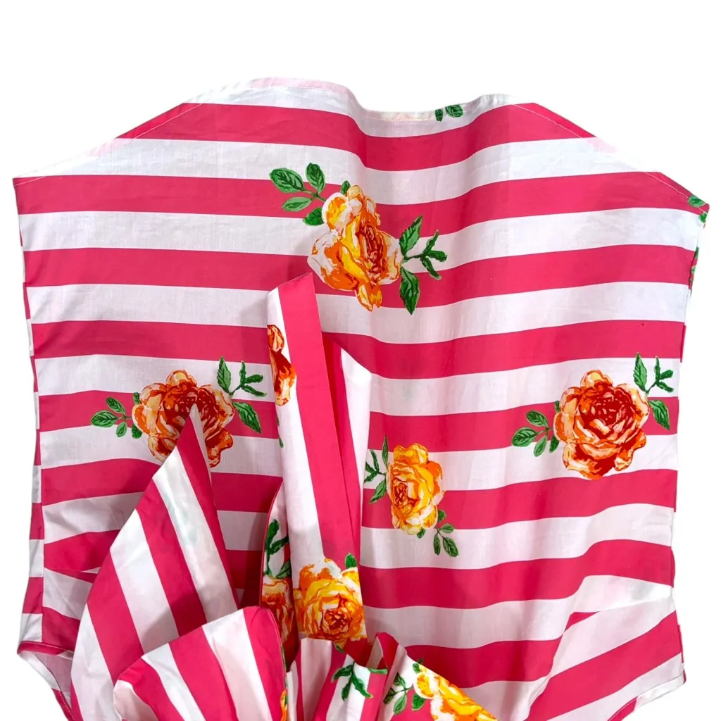 NY&C Pink White Striped Tank Top Attached Neck Tie Bow Womens Size XL NWT - Image 5