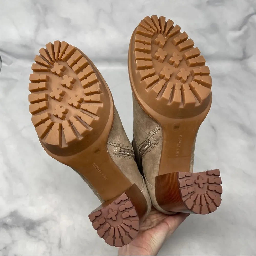 NEW Vince Camuto Emebrila Suede Platform Lug Sole Block Heel Combat Boots 10 - Image 8