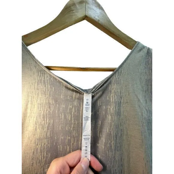 Lululemon Salutation To Savasana Tank Misty Stripe Burnout‎ Cashew Ambient Grey - Image 8