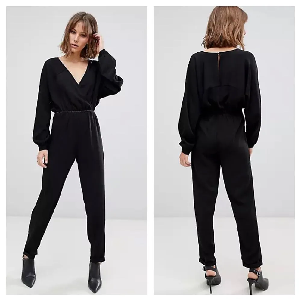 Allsaints Molli Black Jumpsuit Long Sleeve - Image 13