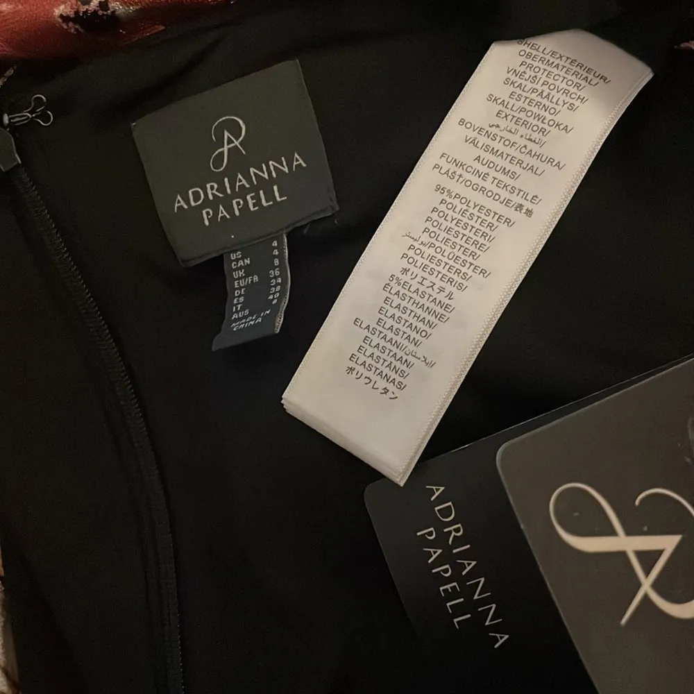 NWT  Black Pink White Foiled Mesh Draped Midi Dress New Metallic - Image 11