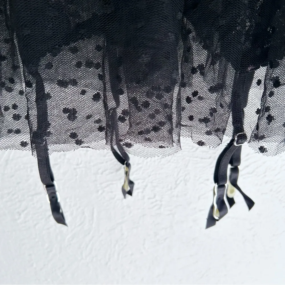 Victoria’s Secret Corset with Garters and Tutu Skirt Pink Black Sz 34C - Image 3