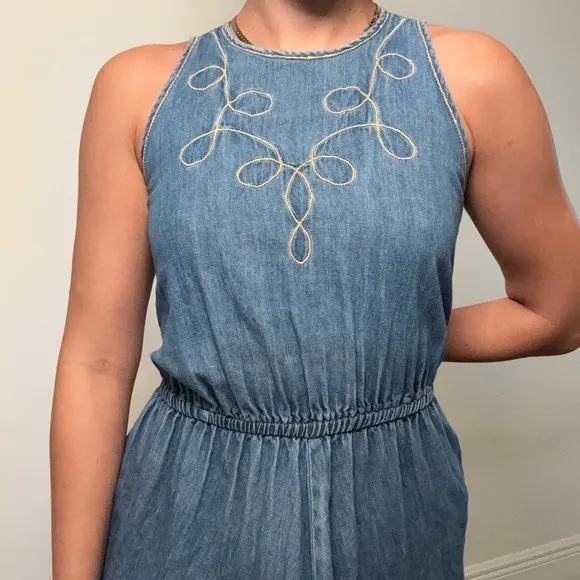 Vintage Oscar de‎ la Renta Jean Dress for Saks Fifth Avenue • Size Medium - Image 3