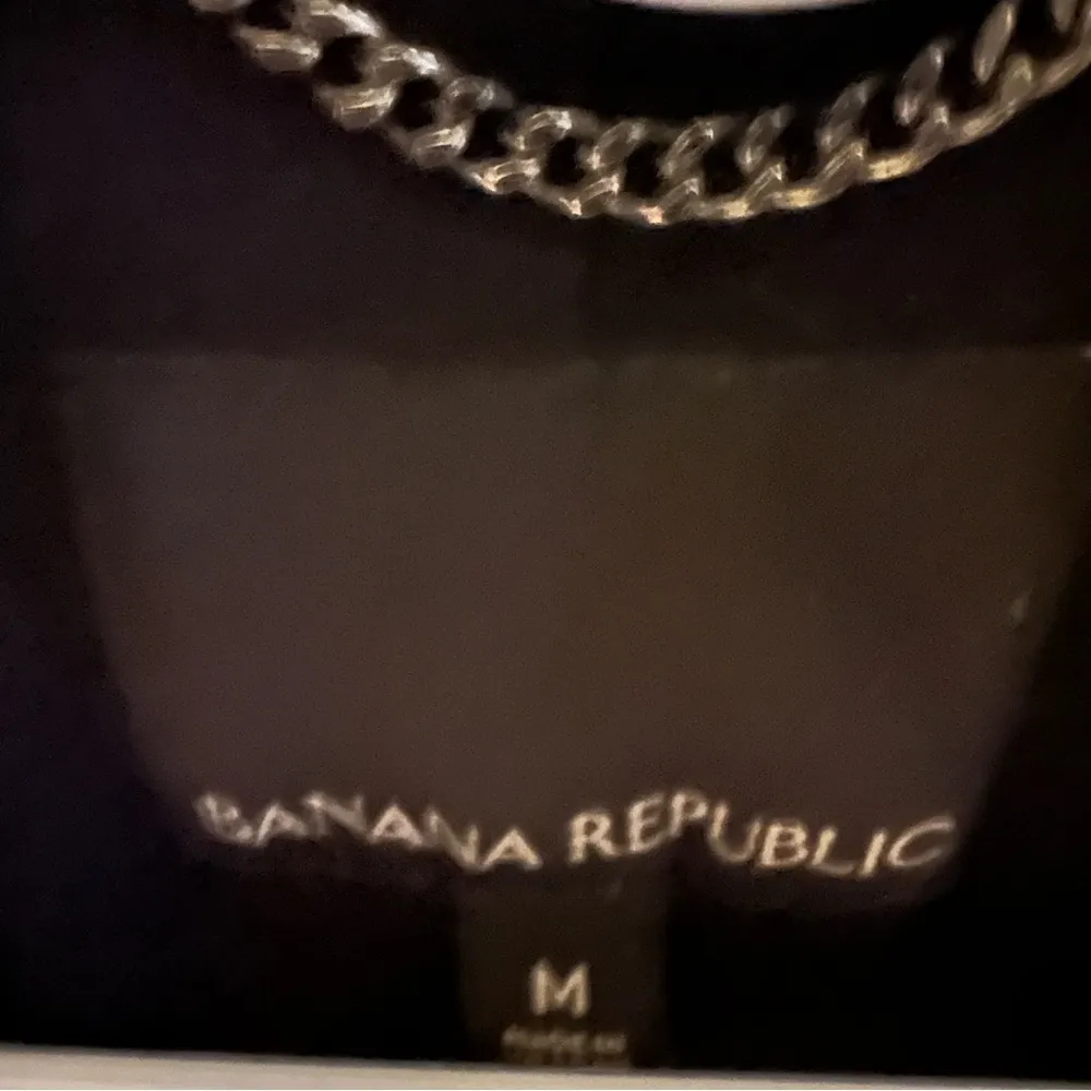 Banana Republic Black White Pea Coat Button Up Moto Jacket Winter Coat Womens M - Image 11