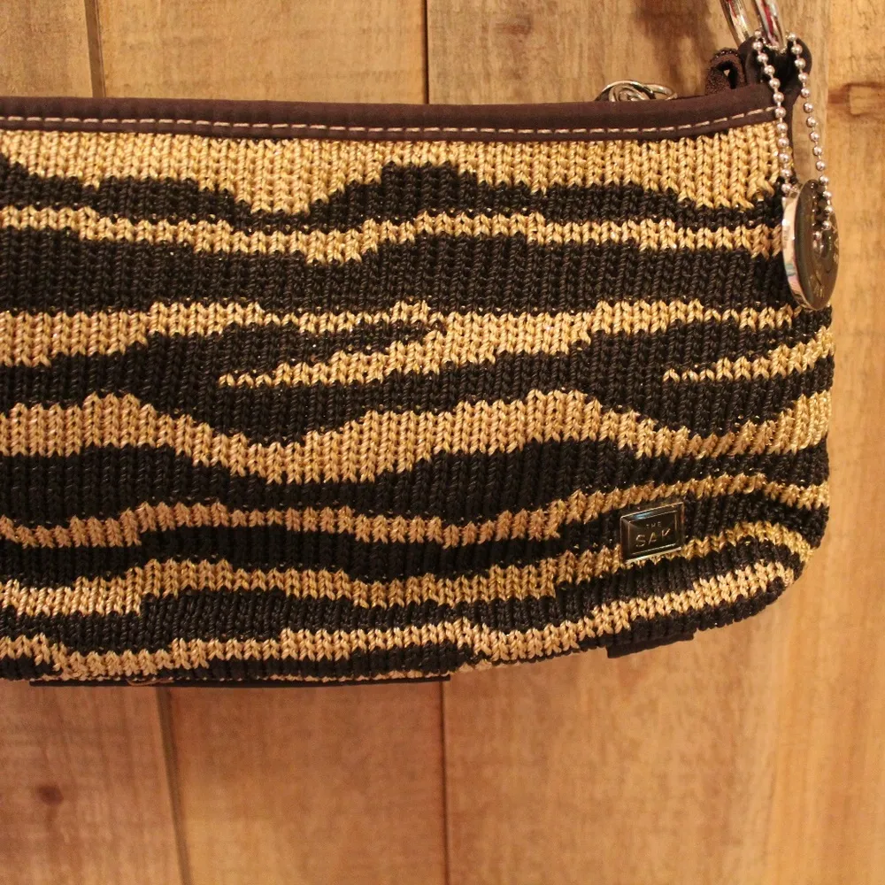 The Sak  Handbag Purse Brown & Glitter Gold EUC - Image 7