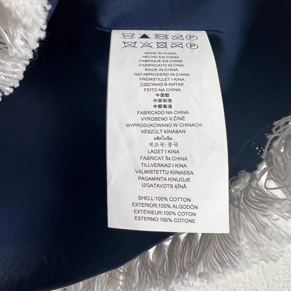 Michael Michael Kors Blue Tweed Chevron Tassel Fringe Mini Skirt Size 4 - Image 9