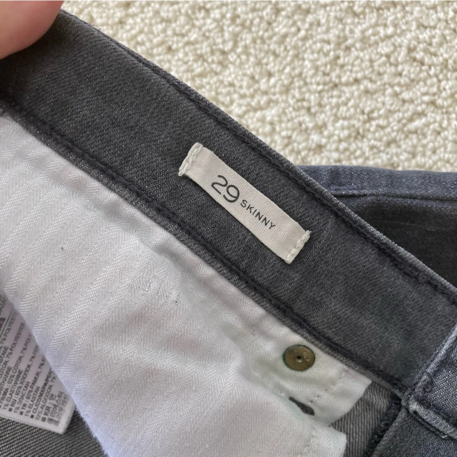 Banana Republic Dark Grey Skinny Jeans Pants Size 29 Stretch Premium Denim EUC - Image 5