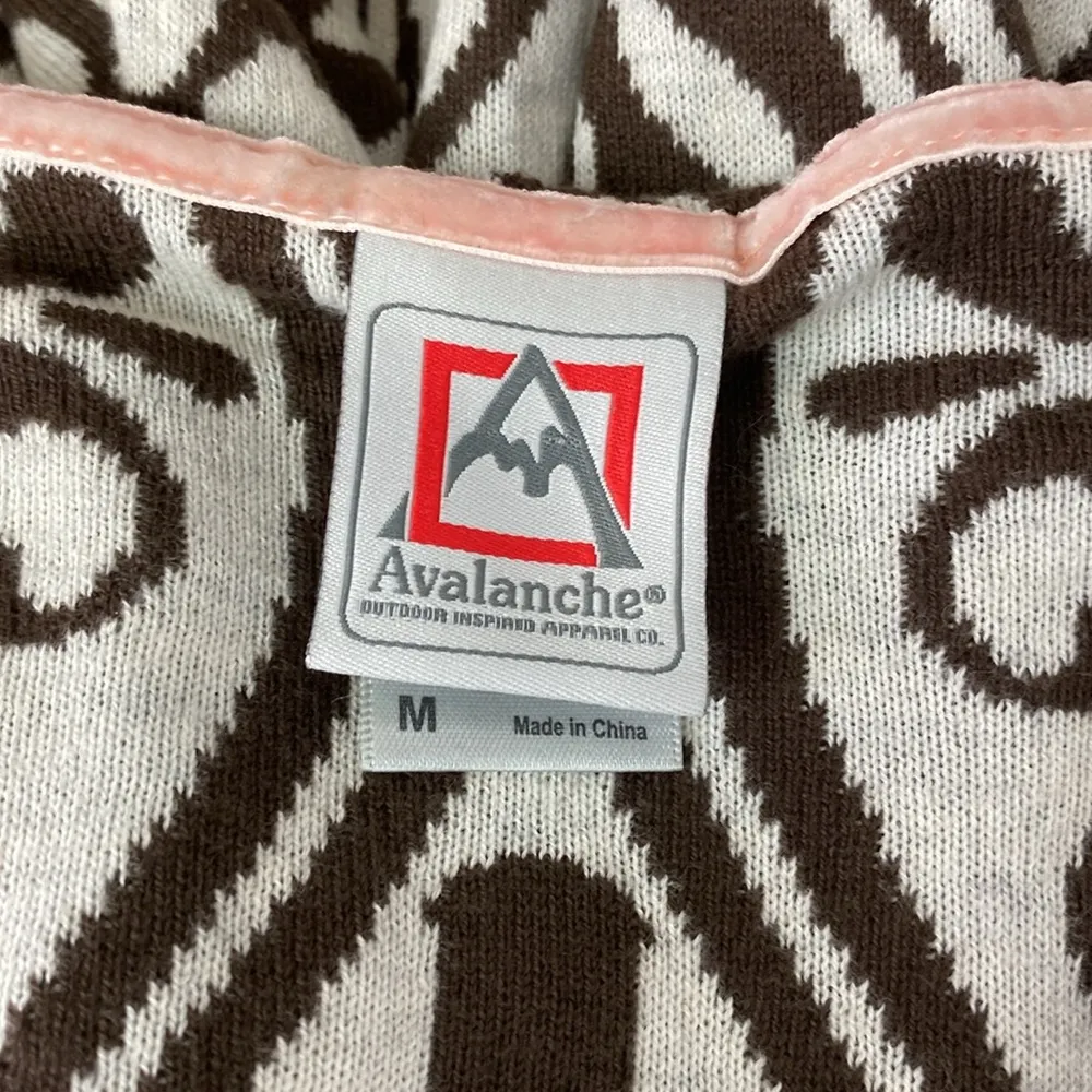 Avalanche Brown & White Long Sleeve Zip Up Hoody Sweater M - Image 4