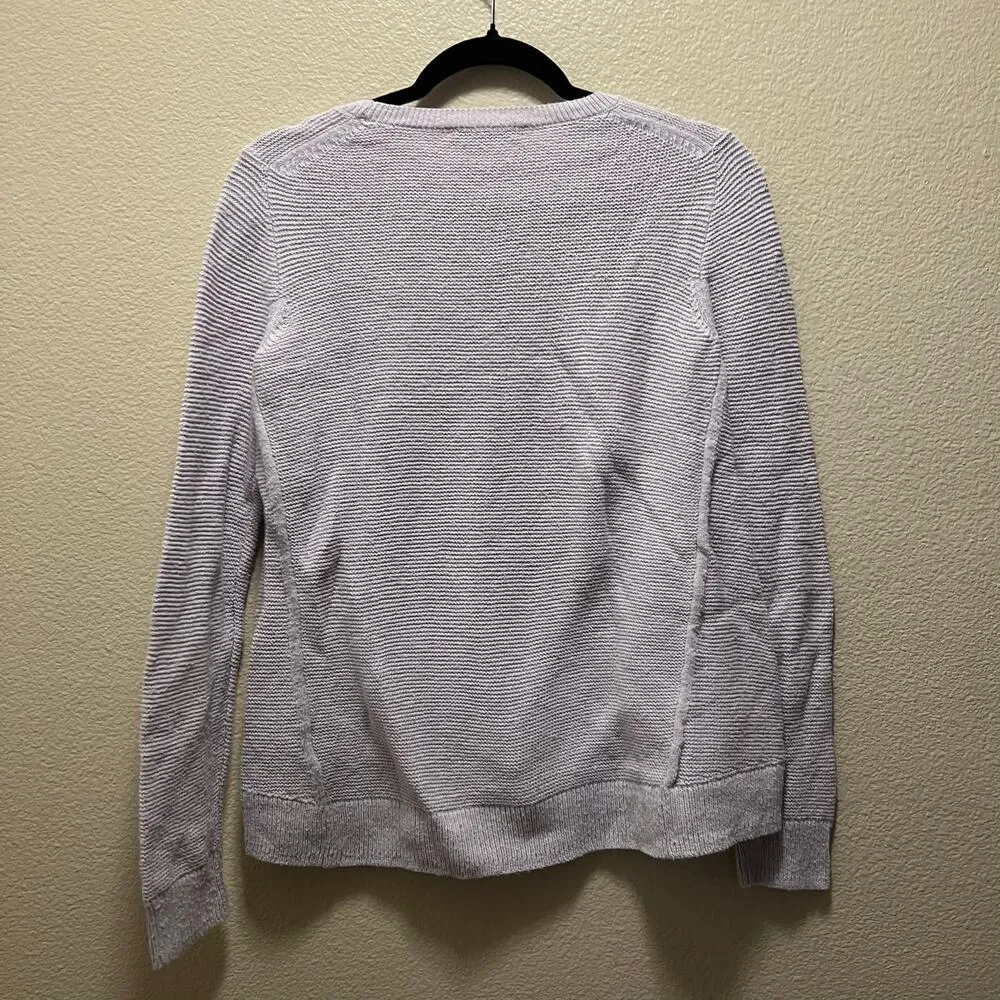 Madewell Riverside Texture Sweater Heather Lilac Purple Pullover Knit Size Small - Image 7