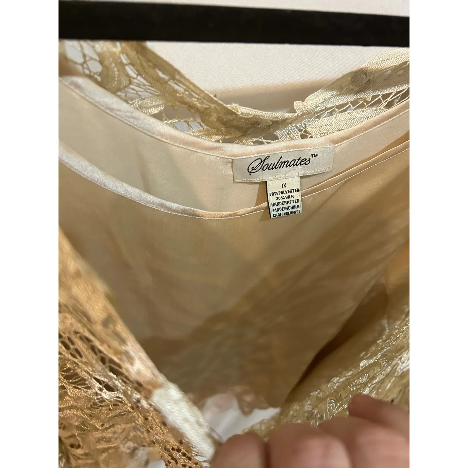 Soulmates Lace Top‎ Women's 1X Long Sleeve Elegant Party Evening Blouse - Image 4