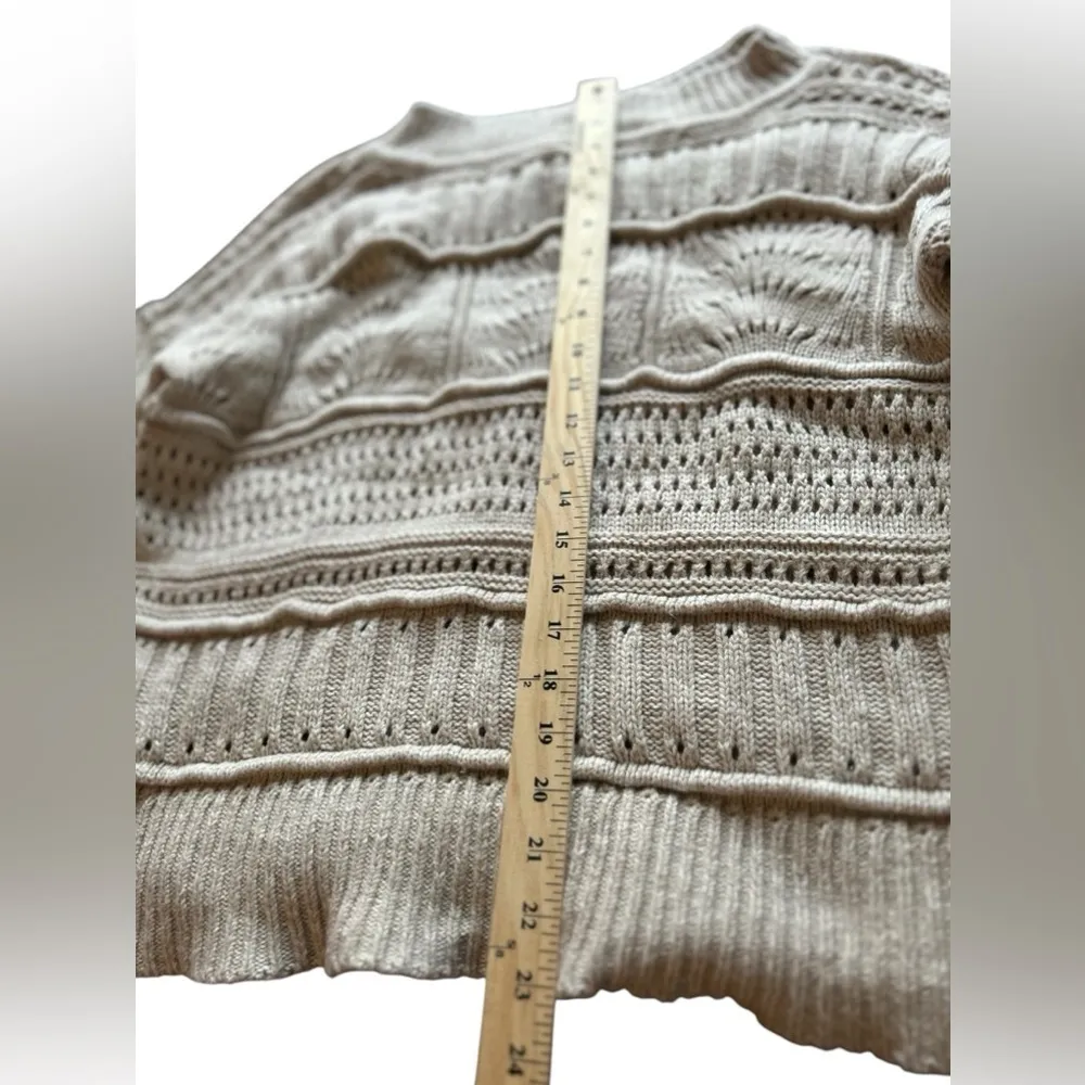 Women's Drop Shoulder Cable Knit Sweater Brown Size L Pullover Casual - Image 6