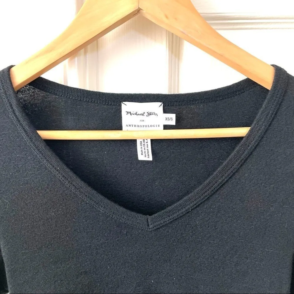 Michael Stars for Anthropologie black short sleeved V neck T - Image 10