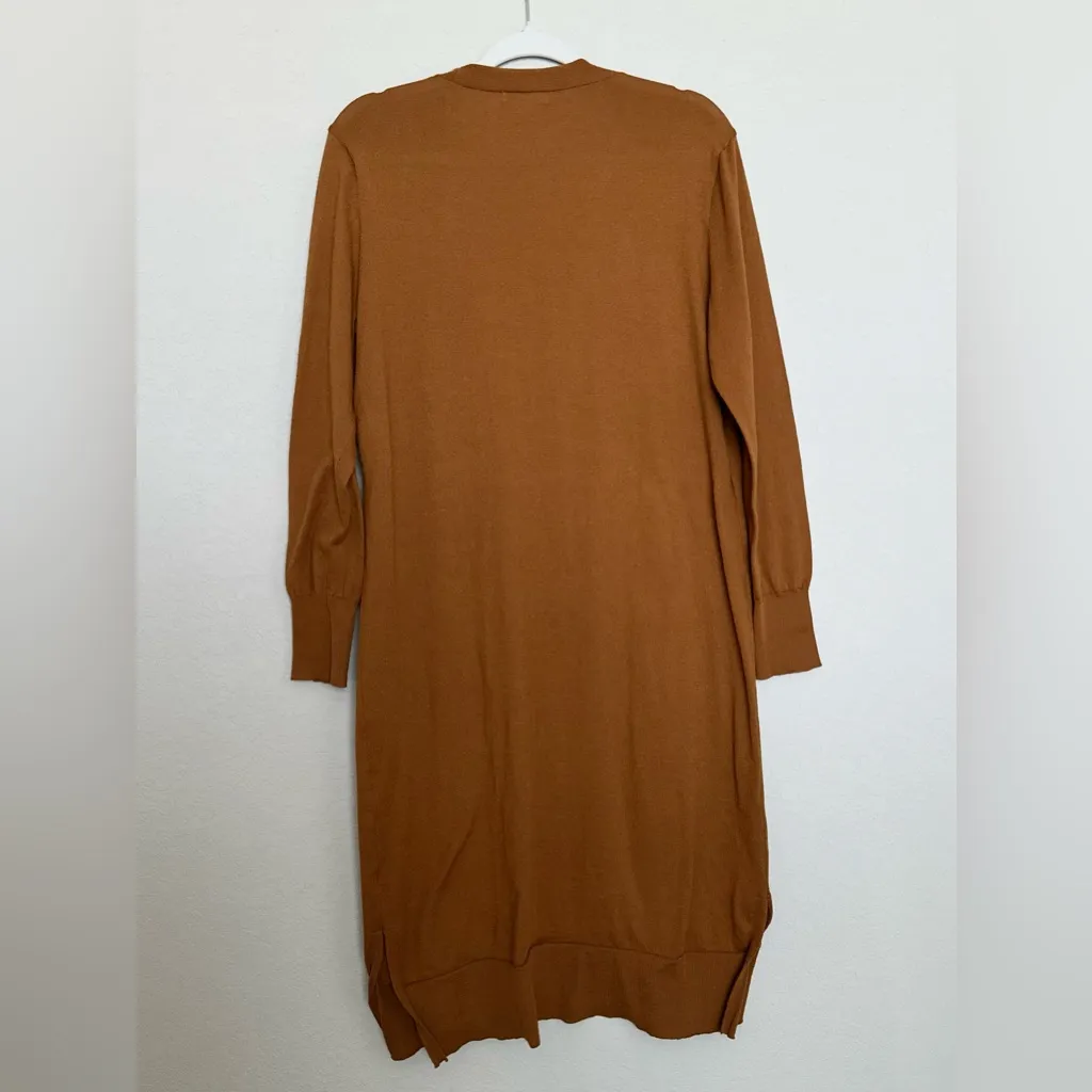 Women's Nine West Duster Cardigan Color: Deep Cognac Size: Large - Image 3