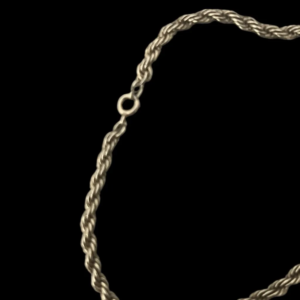 VTG Estate Silver Gold Tone Heart Shaped 3 Pc. Set Pendant Necklace Earrings - Image 8