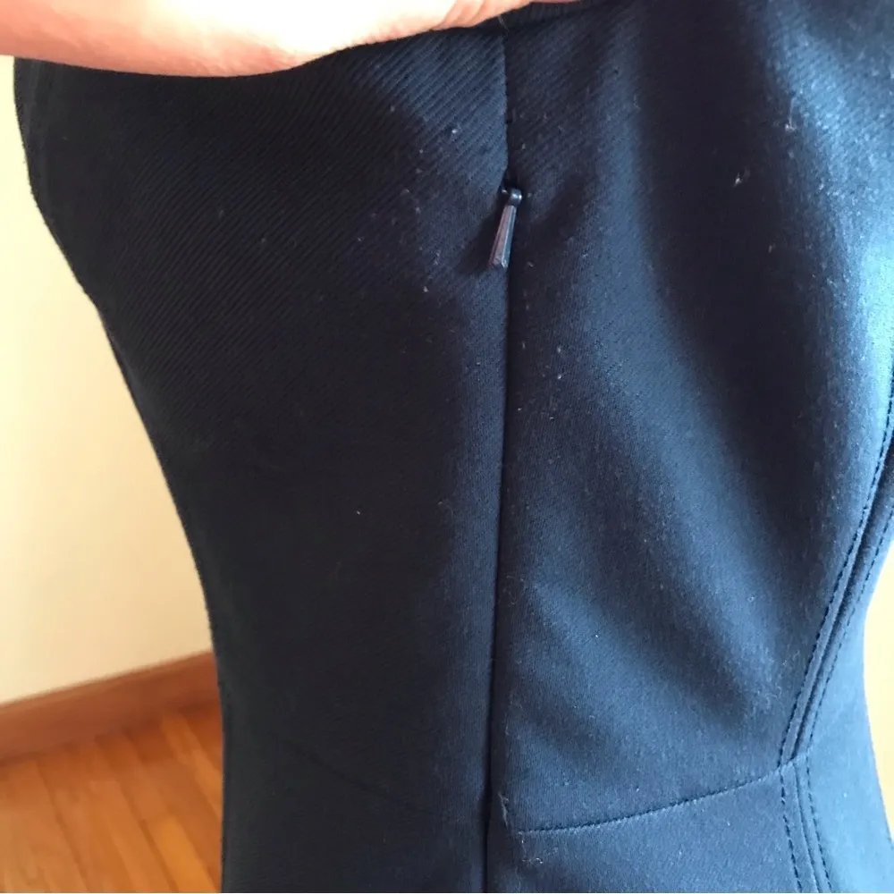 Banana Republic Blue Fit & Flare Midi 3 Black Buttons in Back Short Slee… - Image 7