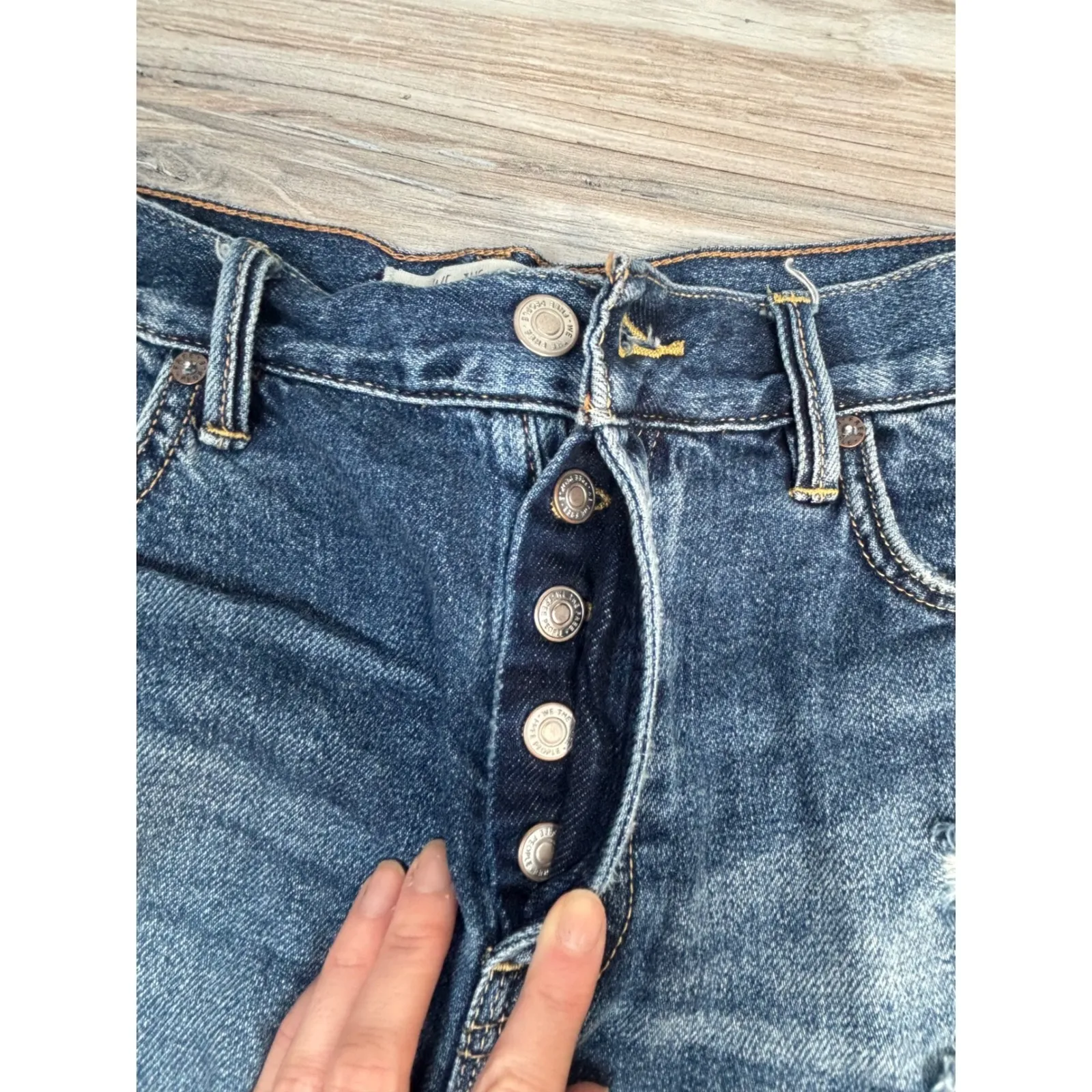 We The Free Free People Byron Bay Denim Cut Off Shorts 28‎ Distressed Jean Short - Image 15