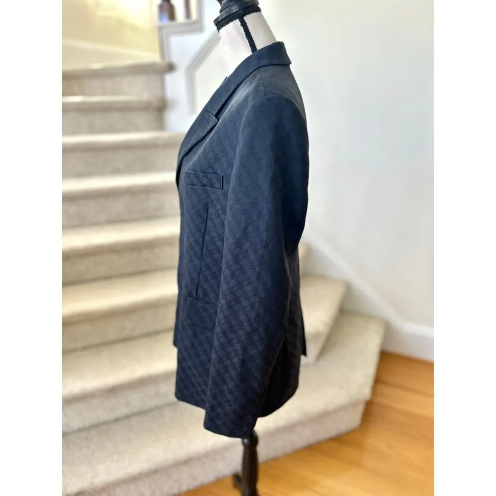 Nike Martine Rose MII Navy Wool Printed Houndstooth Double Breasted Blazer - Image 4