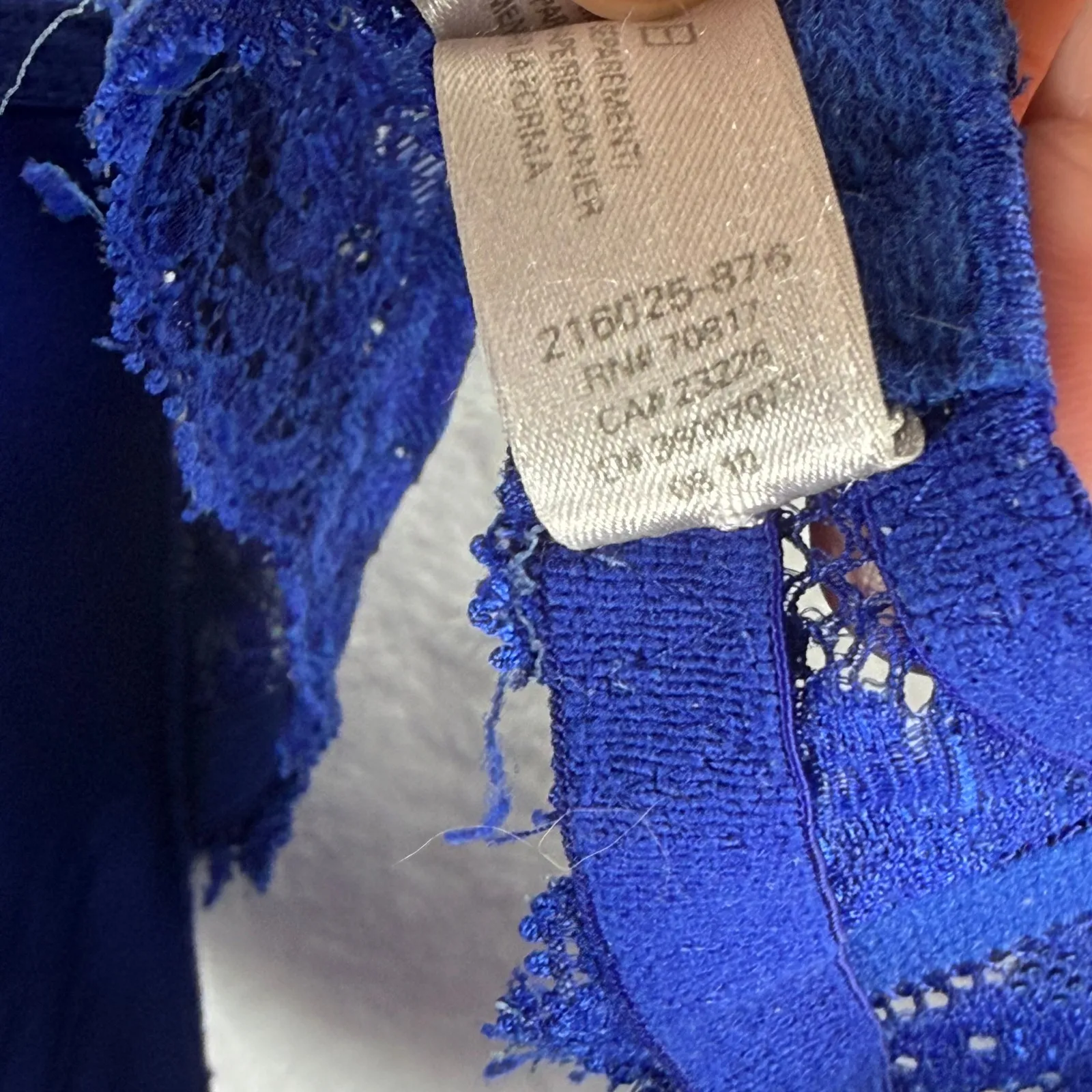 Victoria's Secret Dream Angels Lined Demi Bra 34D Blue Leopard Lace Bow - Image 8