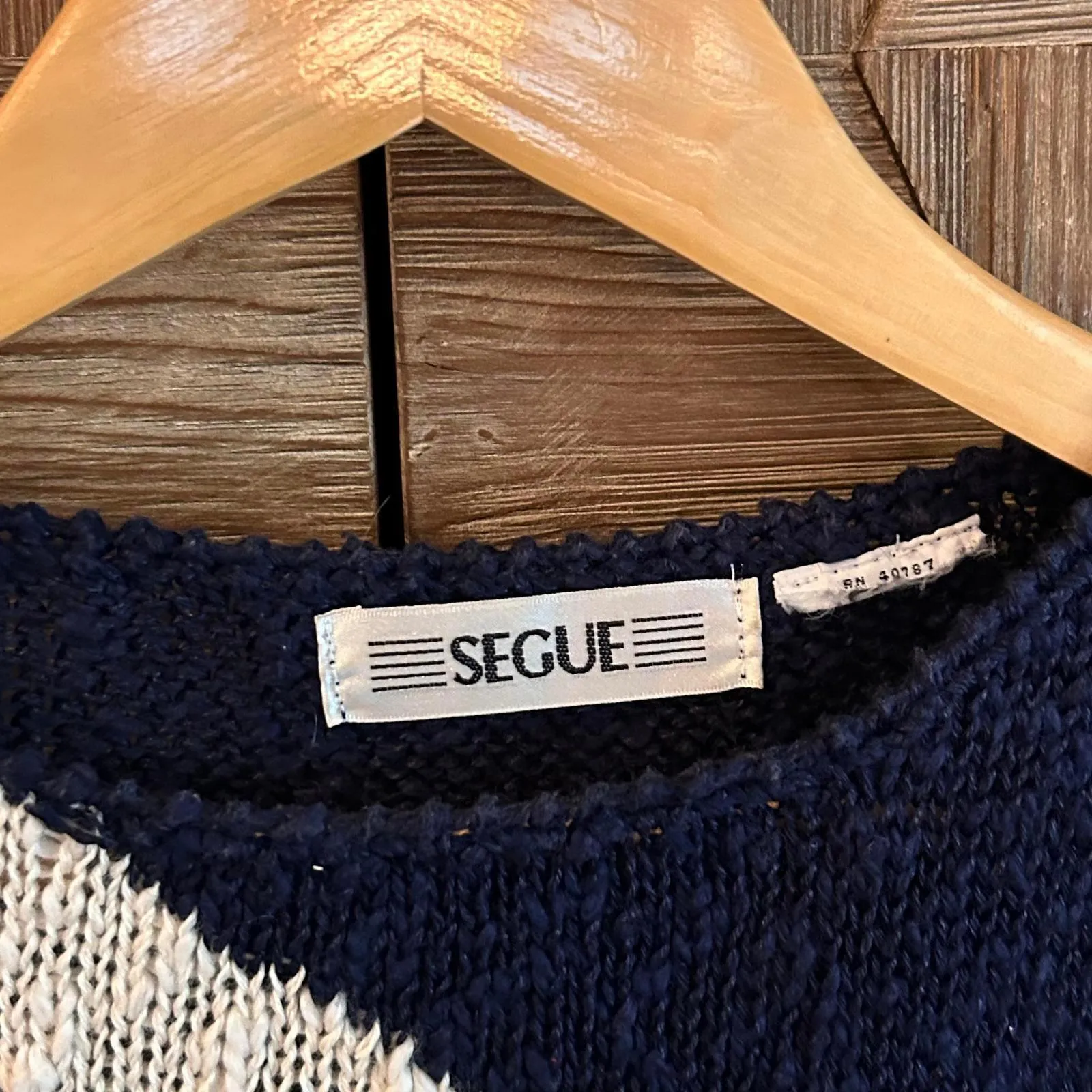 Segue Womens 2 Piece Set Navy & White Knit Top and Skirt Size 10 Black - Image 7