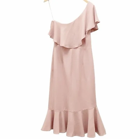 Dress The Population Raquel One Shoulder Dress Blush Pink Women’s Size Large - Image 3