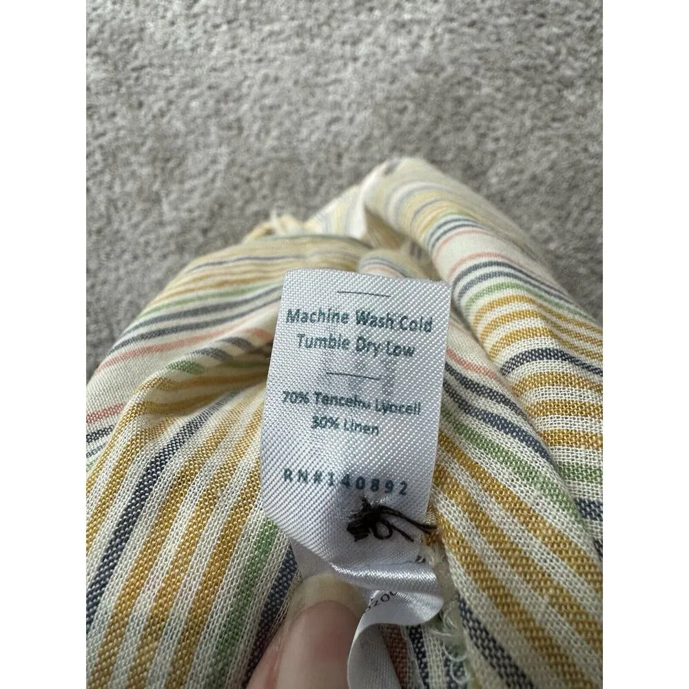 NWT Marine Layer Laney Mini Dress Beachy Stripe Belted Ruffle Tencel Linen XS - Image 11