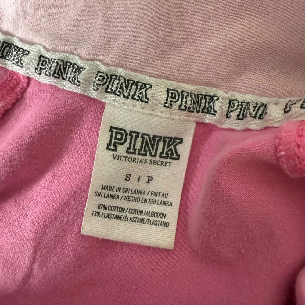 Victoria's‎ Secret PINK Zip Pullover Size S LOVE PINK Logo Long Sleeve Top - Image 8