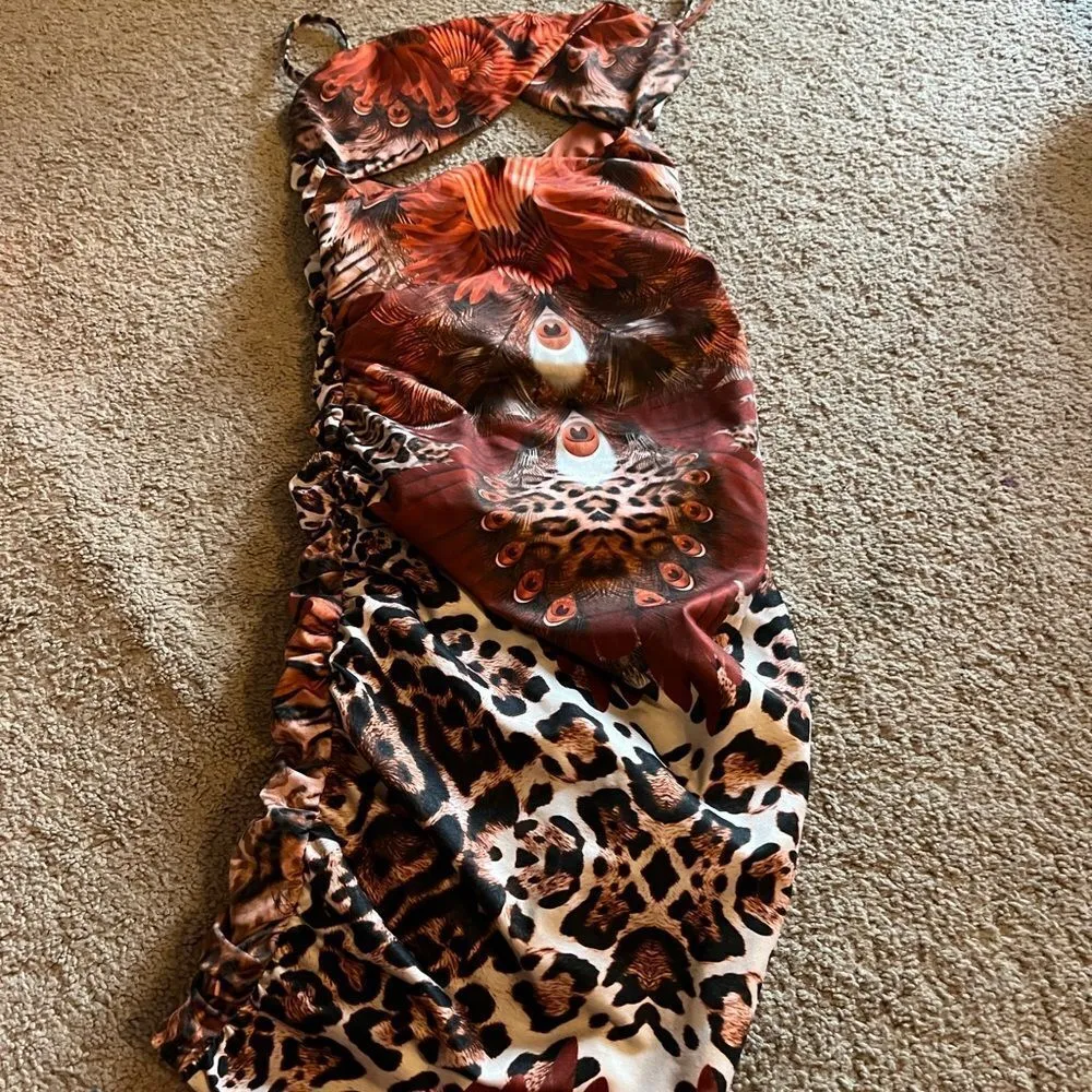 Tiger mist animal print mini dress xs - Image 8